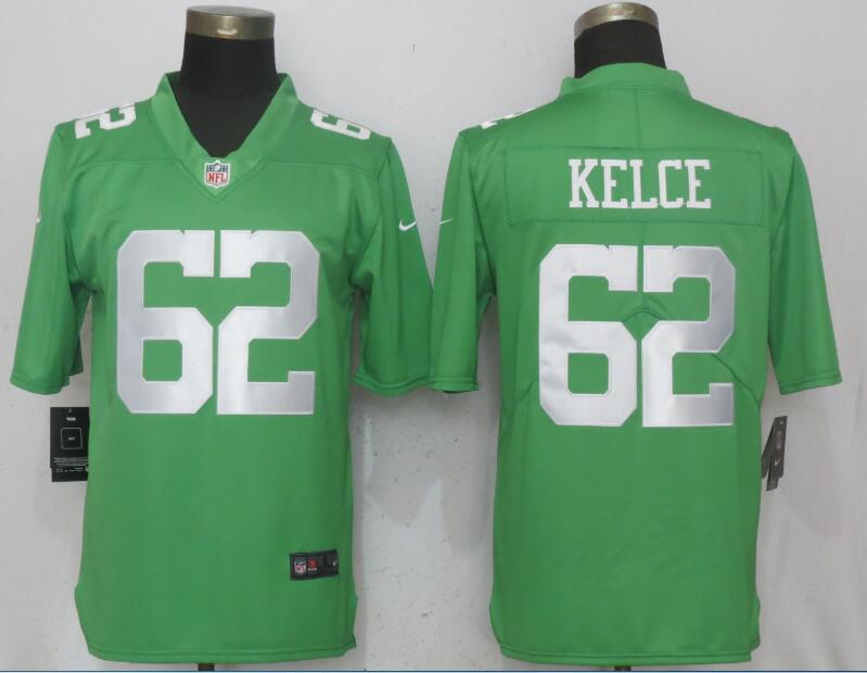 Men Philadelphia Eagles #62 Kelce Wentz Green Vapor Untouchable Nike Limited NFL Jerseys->->NFL Jersey
